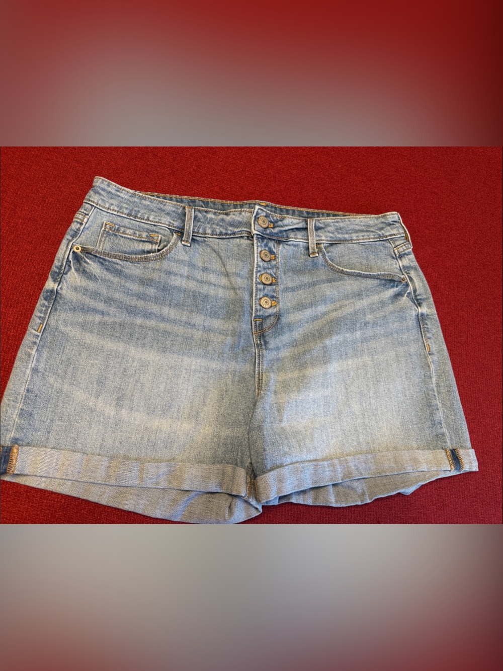Old Navy Light Blue Denim Button-Fly Women's Shorts